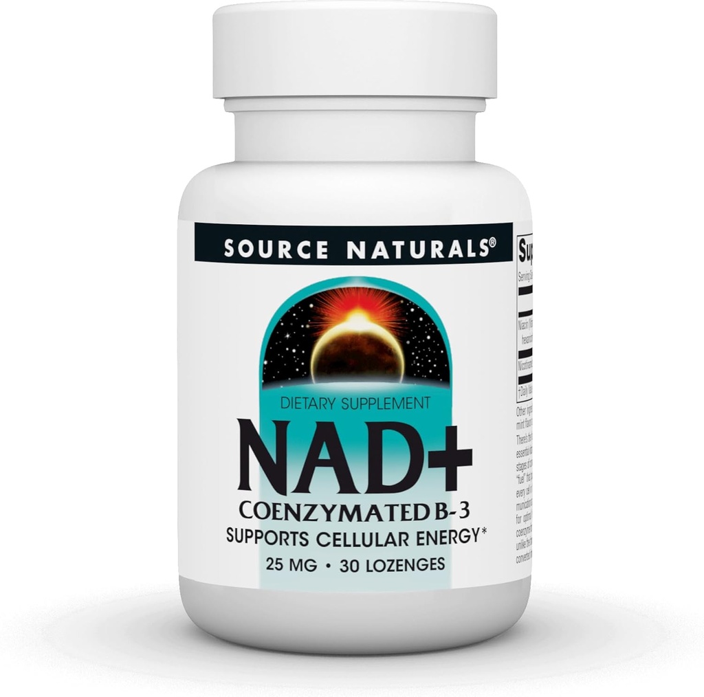 ソースナチュラル NAD +, 補酵素B-3, セルラーエネルギーをサポート*, 25 mg - 30 Lozenges