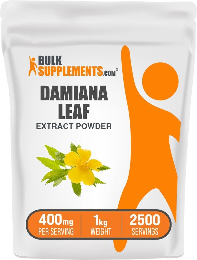 BulkSupplements.com ダミアナエキスパウダー - ダミアナサプリメント, ハーブサプリメント - ビーガン&グルテンフリー, サービングあたり400mg, 1kg (2.2ポンド) (パック 1)