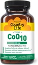 カントリーライフ単にCoQ10, 心臓機能をサポート, 100mg, 120 Softgels, 認定グルテンフリー, 認定ビーガン...