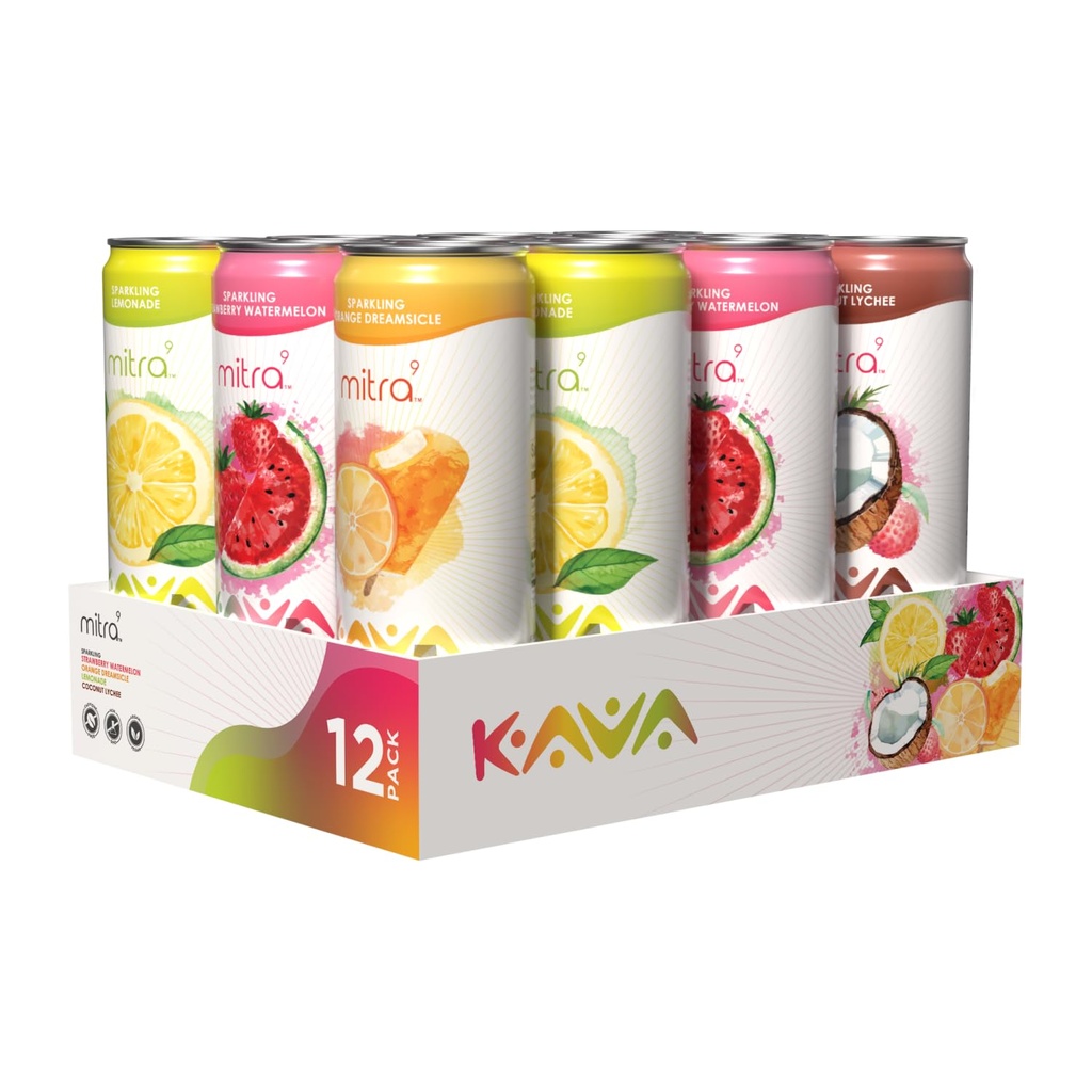 MITRA-9植物飲料-カバの根のエキスが付いているカバの飲み物の味のバラエティ パック-気分の増強物-基づく植物-自然なカルム及び明白を促進して下さい(12 Fl. Oz) (12)