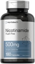 ホアハチ ニコチンアミド 500mg | 180 カプセル | フラッシュフリー サプリメント | ノンGMO グルテンフリー ビタミン