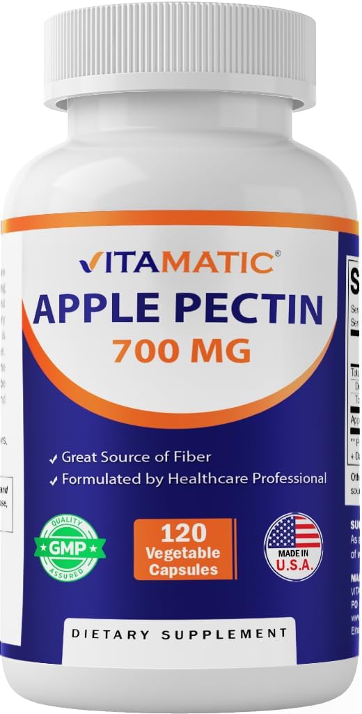 Vitamatic Appleのペクチン700mg - びんの自然な食事療法繊維の補足ごとの120のベジタリアン カプセル–サポート消化器の健康及び規則*
