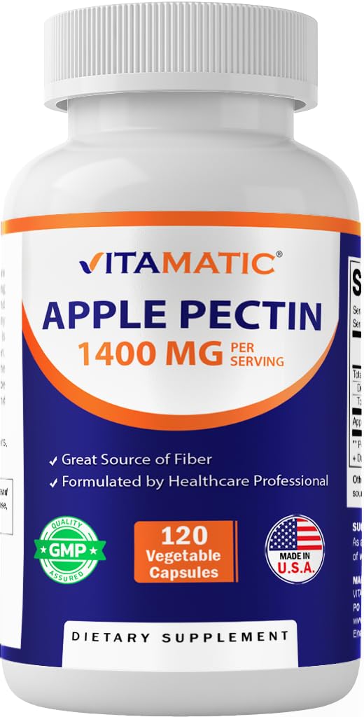 Vitamatic Appleのペクチン700mg - びんの自然な食事療法繊維の補足ごとの120のベジタリアン カプセル–サポート消化器の健康及び規則*