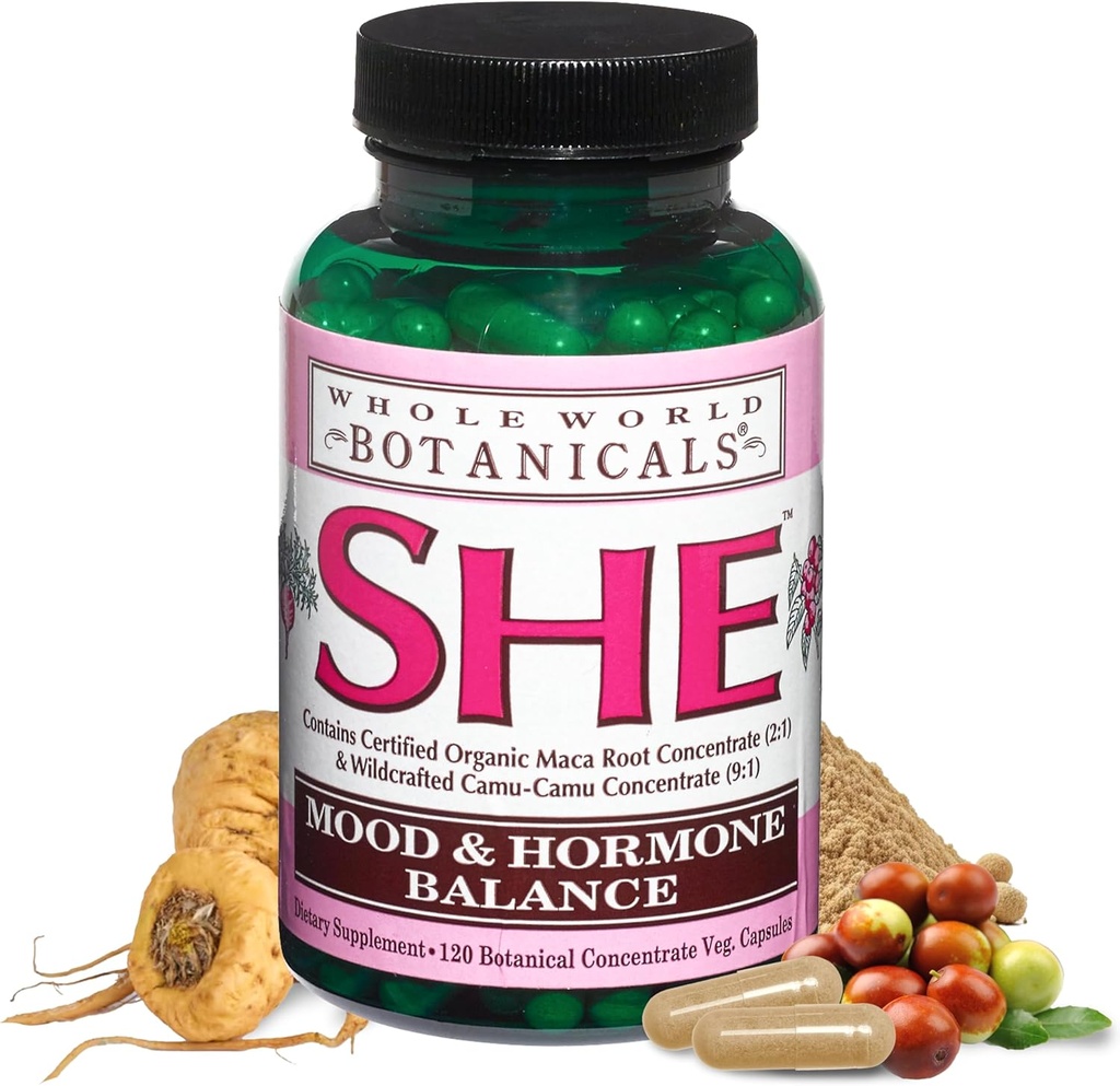 Whole World Botanicals She Mood & Hormone Support, 120 Veg Caps