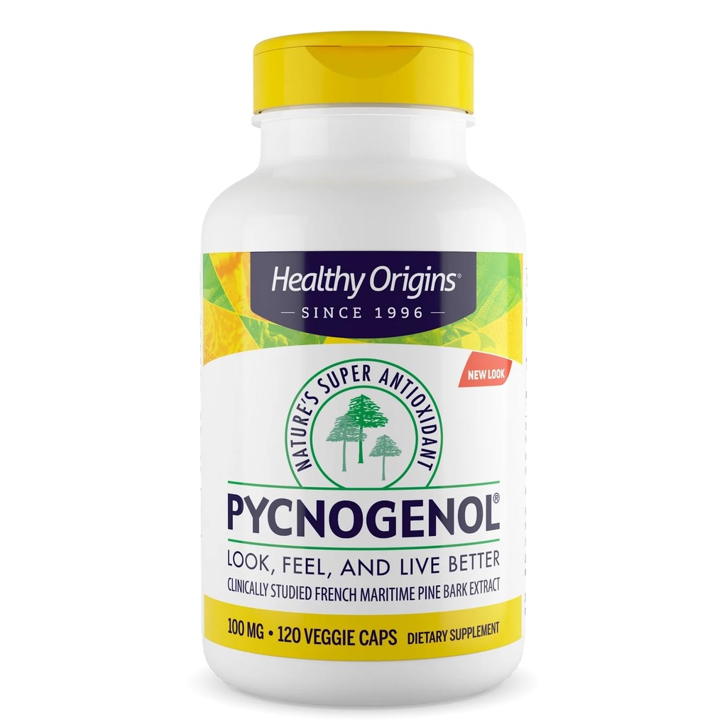 健康な起源のPycnogenol 100のmg (性質の極度の酸化防止剤、非GMOのグルテンフリー、心血管サポート)、120の野菜の帽子