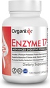 Organix Enzyme 17 女性のための必須消化酵素 & 男性, 腸の健康 & 最適な消化の健康のため, 膨満のためのサポート, ガス, 栄養素吸収 & 免疫, ビーガン, 非 GMO, 80 ベジギーカプセル