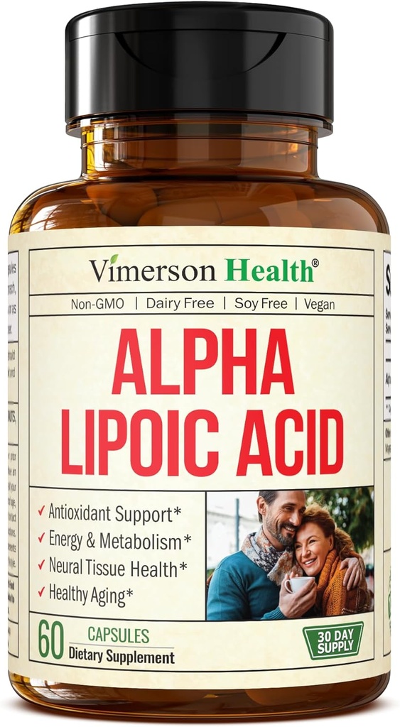 Alpha Lipoic Acid – High Potency 650mg ALA Supplement for Nerve and Brain Health, Antioxidant Support and Healthy Aging Aid – Vegan & Non-GMO – Stronger Than Alpha Lipoic Acid 600mg – 60 Capsules