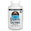 Source Naturals Essential Enzymes 500mg Bio-Aligned Multiple Supplement Herbal Defense for Digestion, Gas & Constipation Relief & Daily Digestive Health - Strong Immune System Support - 120 VegiCaps
