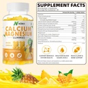 Calcium Magnesium Zinc Gummies with Vitamin D3, ashwagandha Supplement - High Potency Enhanced Absorption - Pineapple Flavor-90 Count