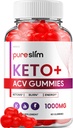 純粋なスリムKeto ACVグミー - 高度な式PureSlim Keto Plus ACVグミーApple Cider VinegarピュアスリムACVグミーサプリメントのレビュー男性女性(60グミー)