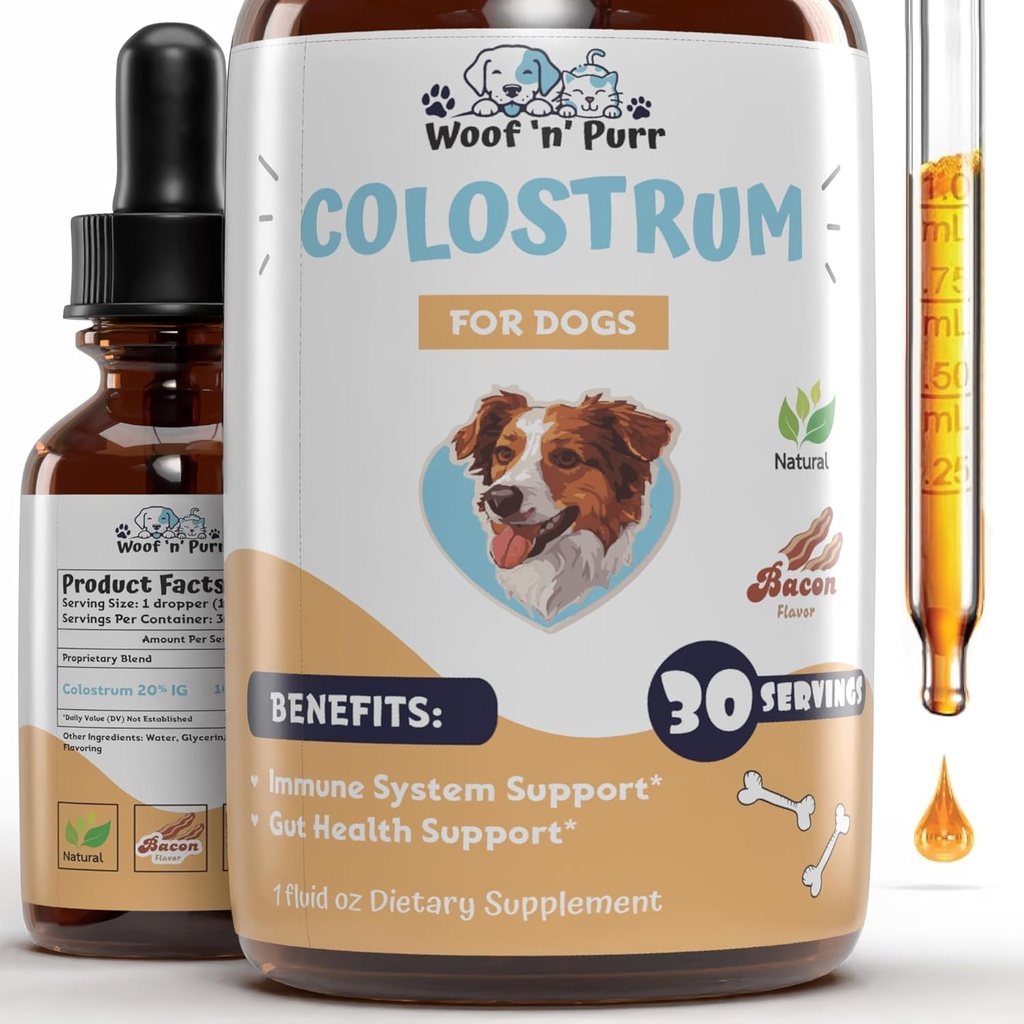 Colostrum for Dogs - Dog Colostrum - Colostrum for Dogs Allergies - Dog Allergy Relief - Dog Joint Supplement - Colostrum Supplement for Dogs - Bovine Colostrum for Dogs - Dog Itch Relief - 1 fl oz