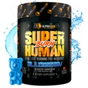 ALPHA LION Superhuman Burn – 1 代謝ブースタープレワークアウトと男性のためのサーモニック脂肪バーナー – 食欲抑制剤と減量サプリメント (21 サービング, Blue Gummy Bear Flavor)