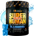 ALPHA LION Superhuman Burn – 1 代謝ブースタープレワークアウトと男性のためのサーモニック脂肪バーナー – 食欲抑制剤と減量サプリメント (21 サービング, Blue Gummy Bear Flavor)