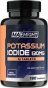 酸化カリウム130mg、非GMO、サプリメント、180錠、最大6ヶ月の供給、カリウムイオドイドピル、ヨードネイエンデ、米国製
