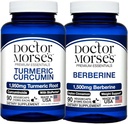 Doctor Morse's Turmeric Curcumin 1950mg & Berberine 1500mg Bundle - Joint Support, Healthy Metabolism, and Immune Boost with BioPerine & Ceylon Cinnamon, FDA-Registered, NSF-Certified 90 Capsules