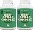 Zen Principle Grass Fed Beef Organs Supplement – Desiccated Liver, Heart, Kidney, Pancreas, Spleen, Intestine & Tripe/Stomach – Grass-Fed & Grass-Finished on the Natural Pastures of New Zealand 2-Pack