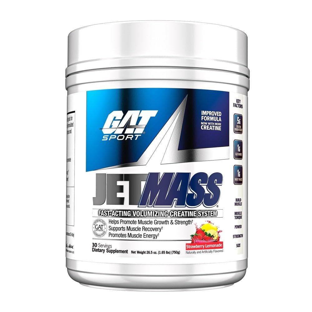 GAT SPORT JetMass Fact-Acting Volumizing クレアチンシステム、30サービング(いちごレモネード)
