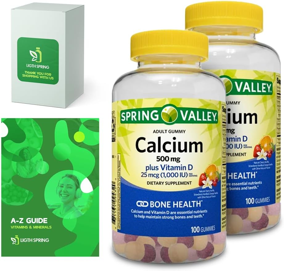 ビタミンD、大人のグミ、500mg、1000 IU、分類された味、100 Ct (2パック) 排他的なビタミンとミネラルをバンドル - AからZ - より良いLight&Springガイド(3アイテム)