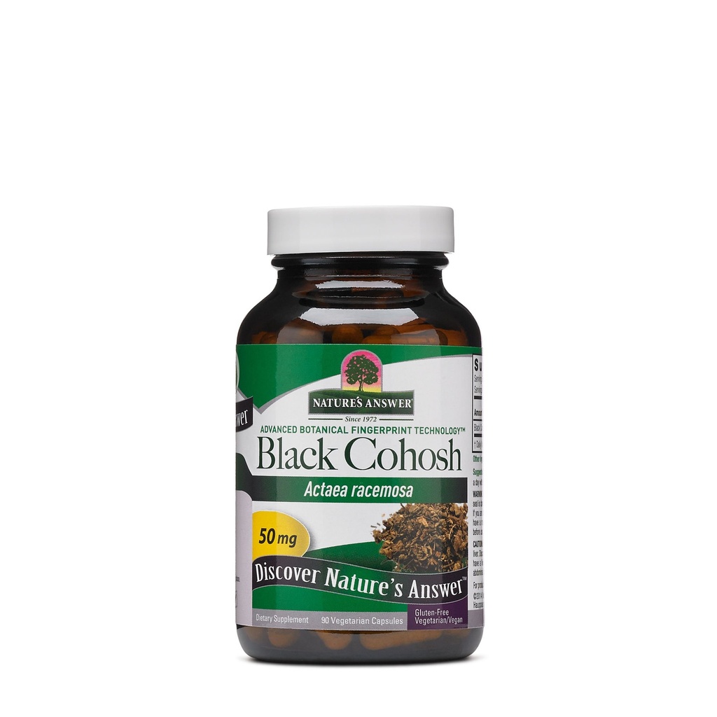 Natures Answer ブラックコホッシュルートパウダー50mg 90 ベジタリアンカプセル | 月間サポート | ホットフラッシュ救済 | 豊饒の推進