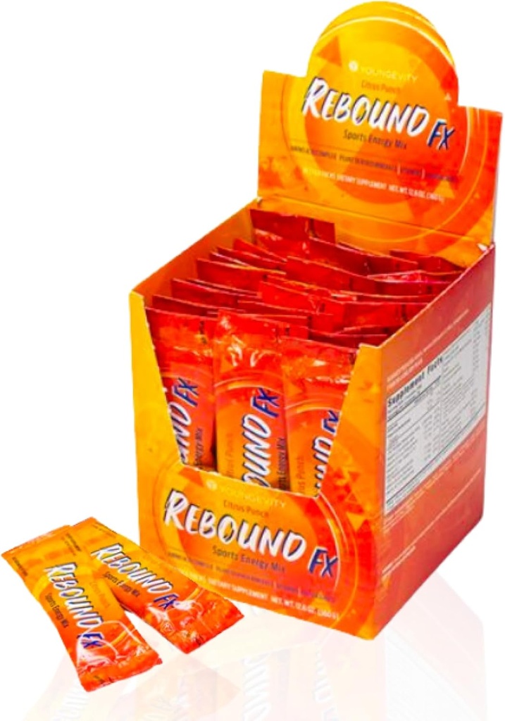 Youngevity Rebound FXTM シトラスパンチオンザゴースティックパック - 30カウントボックス - ビタミン、アミノ酸、および電解物によるスポーツエナジードリンク - ナチュラルカフェイン - 水分補給と回復をサポート