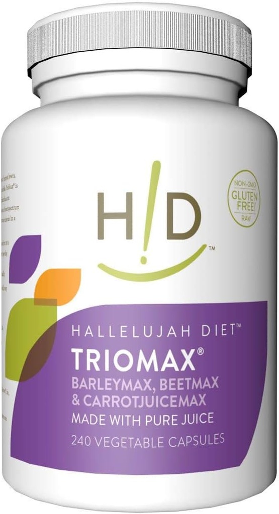 HallelujahダイエットTrioMax - 広スペクトルビタミン&抗酸化ブレンドサプリメント、食品ベースの、グルテンフリー、ビーガン、30日の供給、240カプセル