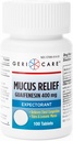 Geri-Careによるムカスの救済錠 | チェストの混雑救助のためのベテラン | Guaifenesin 400mg | 100の計算のびん