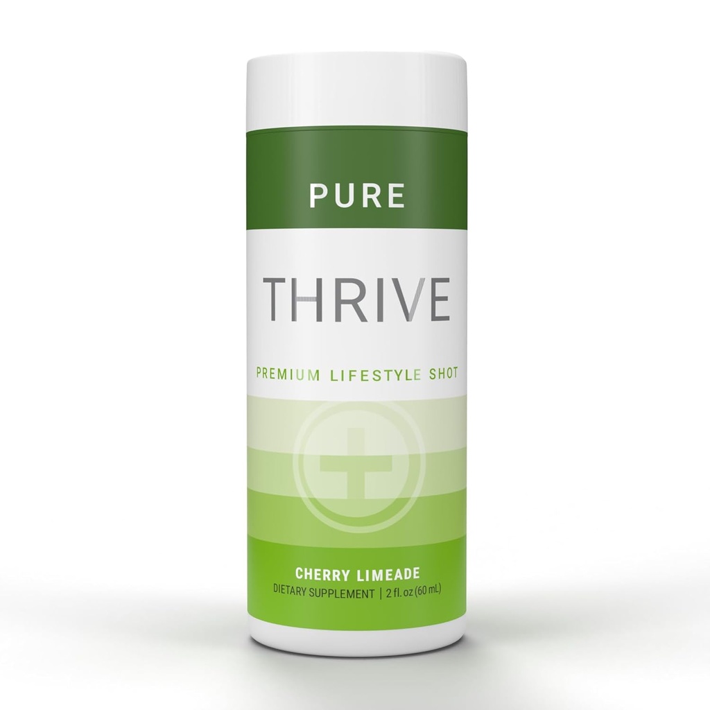 Le-Vel Energy Shot によるTHRIVE - チェリーリメド | 2 floz | 12 カウント | 清潔で、砂糖を含まない、ゼロカロリーエネルギーブースター | ビタミンB配合の天然エネルギーサプリメント | ヘルシーカフェインショット