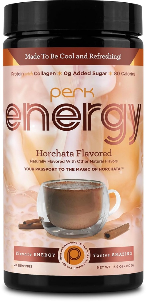 Perkエネルギー元のHorchataのエネルギー飲み物の粉(20のサービング)-グルテンフリー、ピーナツフリー