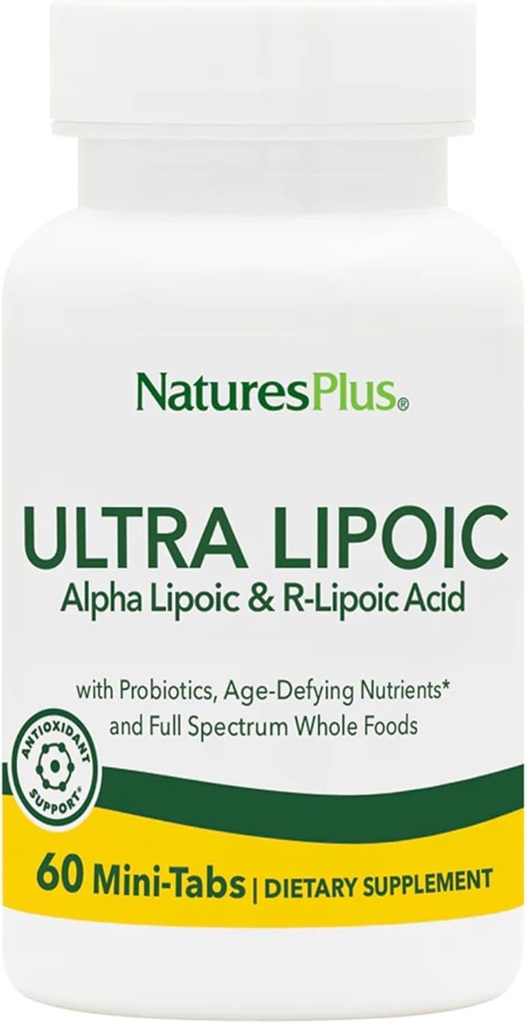 Natures Plus Ultra Lipoic - 60 Bi-Layered Mini-Tabs - Probiotics、Nutrients、および食品全体に無料のレーダー防衛をサポート - グルテンフリー - 30 サービング