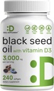 DEAL SUPPLEMENT ブラックシードオイル、240 ソフトゲル - コールドプレスニゲラサティバ、自然にタヒモキノン(TQ)を占有 - 非GMO、ノーグルテン - ビタミンD3と黒カミン種子液カプセル