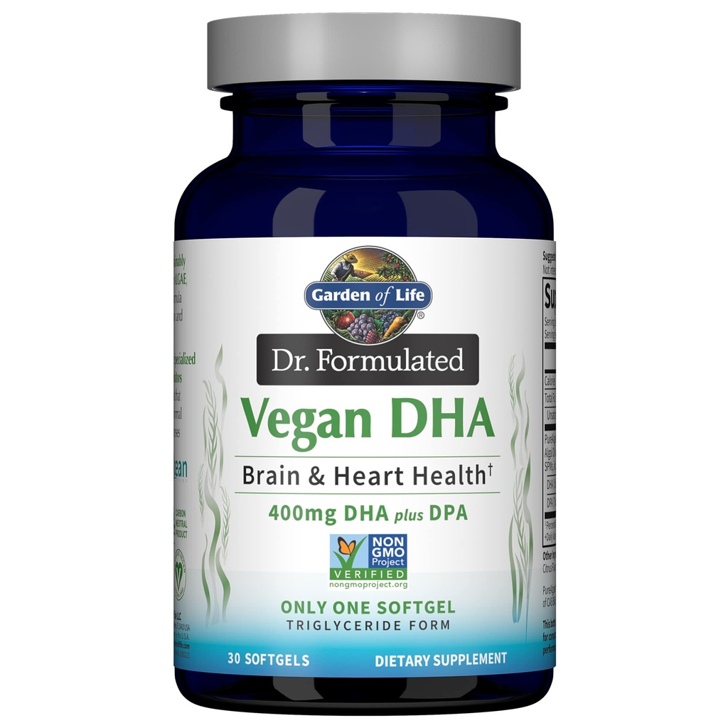 人生の庭オメガ3ビーガンDHAは博士を補います。 フォーミュラビーガンDHA、400mg DHA&90mg DPAは、単一のソースからのトリグリセリドフォーム、女性と男性の健康のためのオメガ3サプリメント、30 Softgels