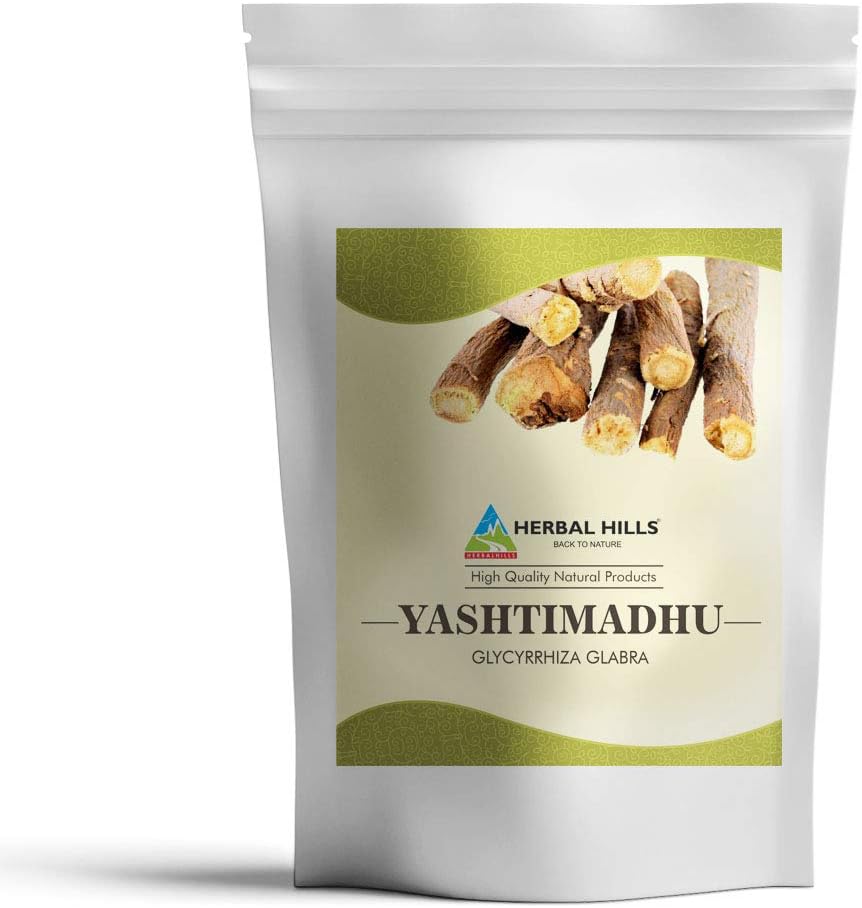 HERBAL HILLS Yashtimadhu Powder (Mulethi Powder/Licorice Powder/Glycyrrhiza glabra) | 16 Oz (454 GMS) | Natural Herb
