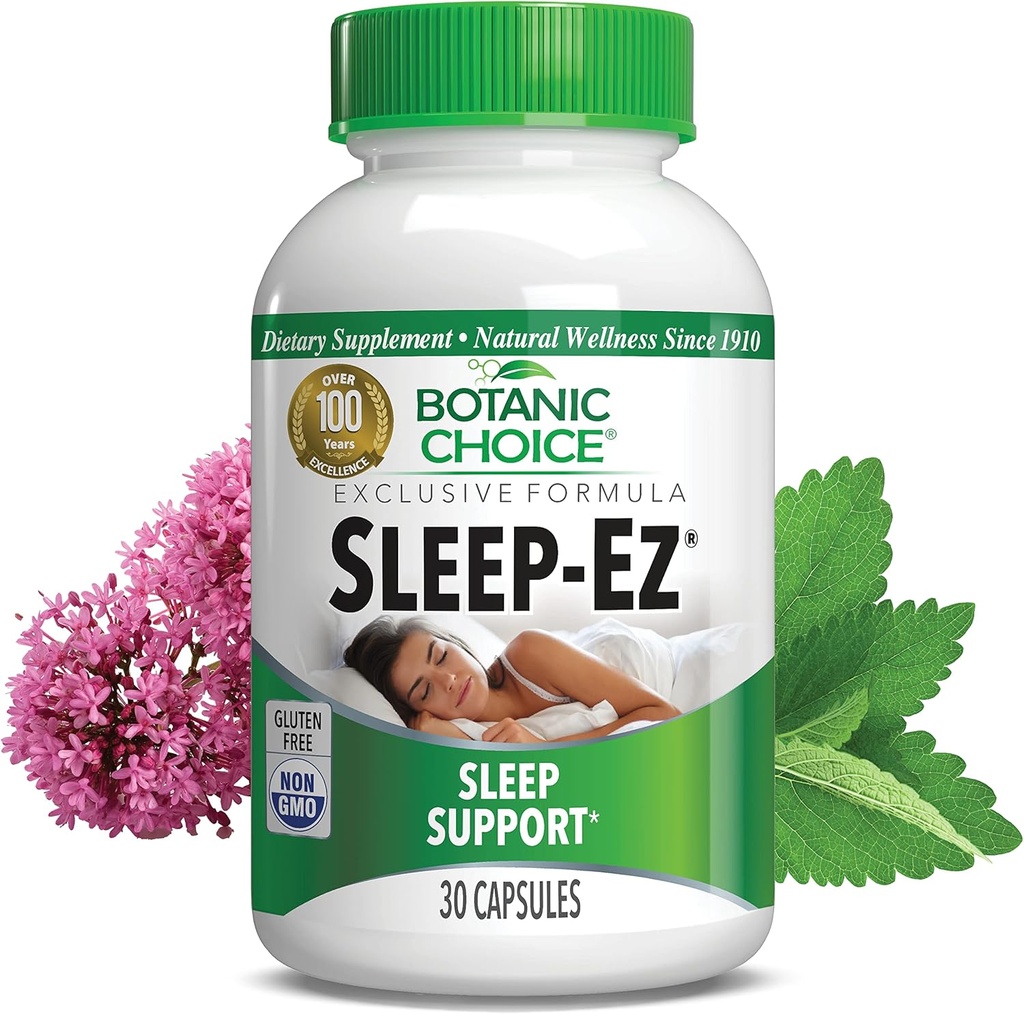 植物の選択 睡眠-Ez - バレリアンエキス、メラトニン、ホップ、カバカバ、レモンバームの強力なブレンドは、食料品なしで眠るのを助けます(30カプセル)