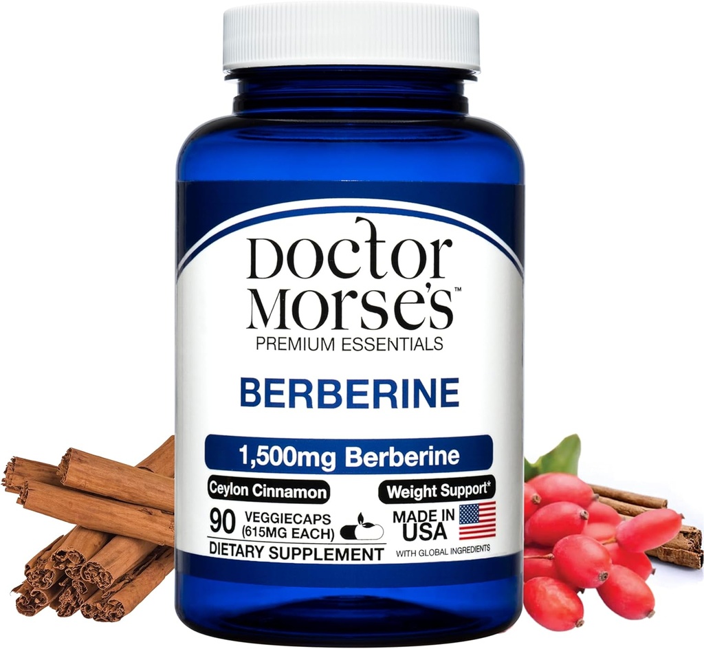 医師 Morse's Berberine Supplement 1500mg、Ceylon Cinnamon、余分な強さの方式、FDA登録、NSF認定施設、90カプセルで米国で作られた