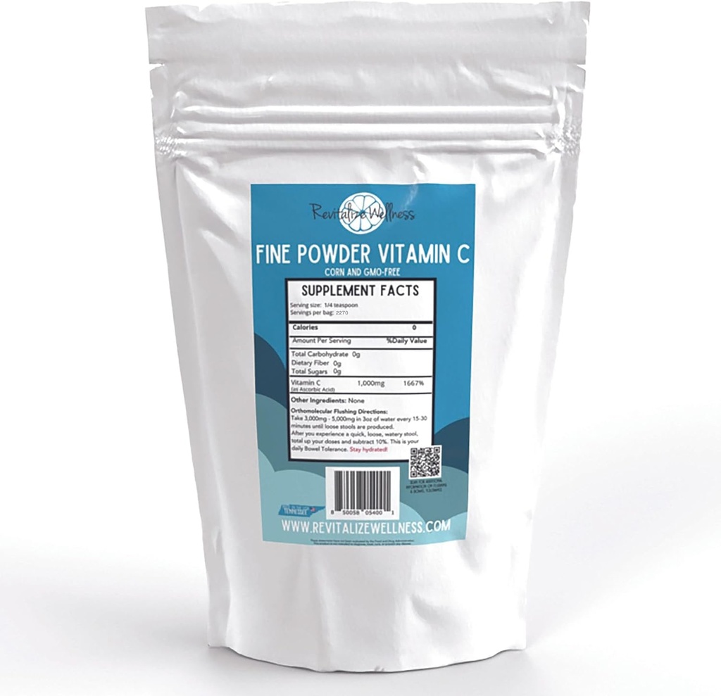 Fine Powder Vitamin C as Ascorbic Acid | Pure, Sugar & GMO-Free | 1000 mg Vitamin C per Serving | 5 lb Bag