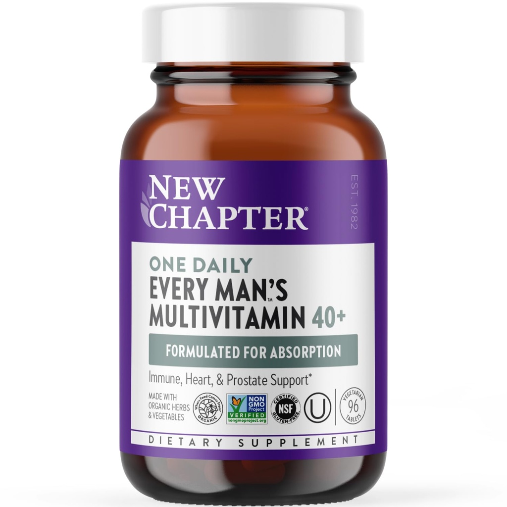 エネルギー、心、前立腺+発酵栄養素の免疫サポートのための新しい章の人のMultivitamin 40プラス - すべての人の1日40 +、有機野菜及びハーブ、非GMO - 96 ct