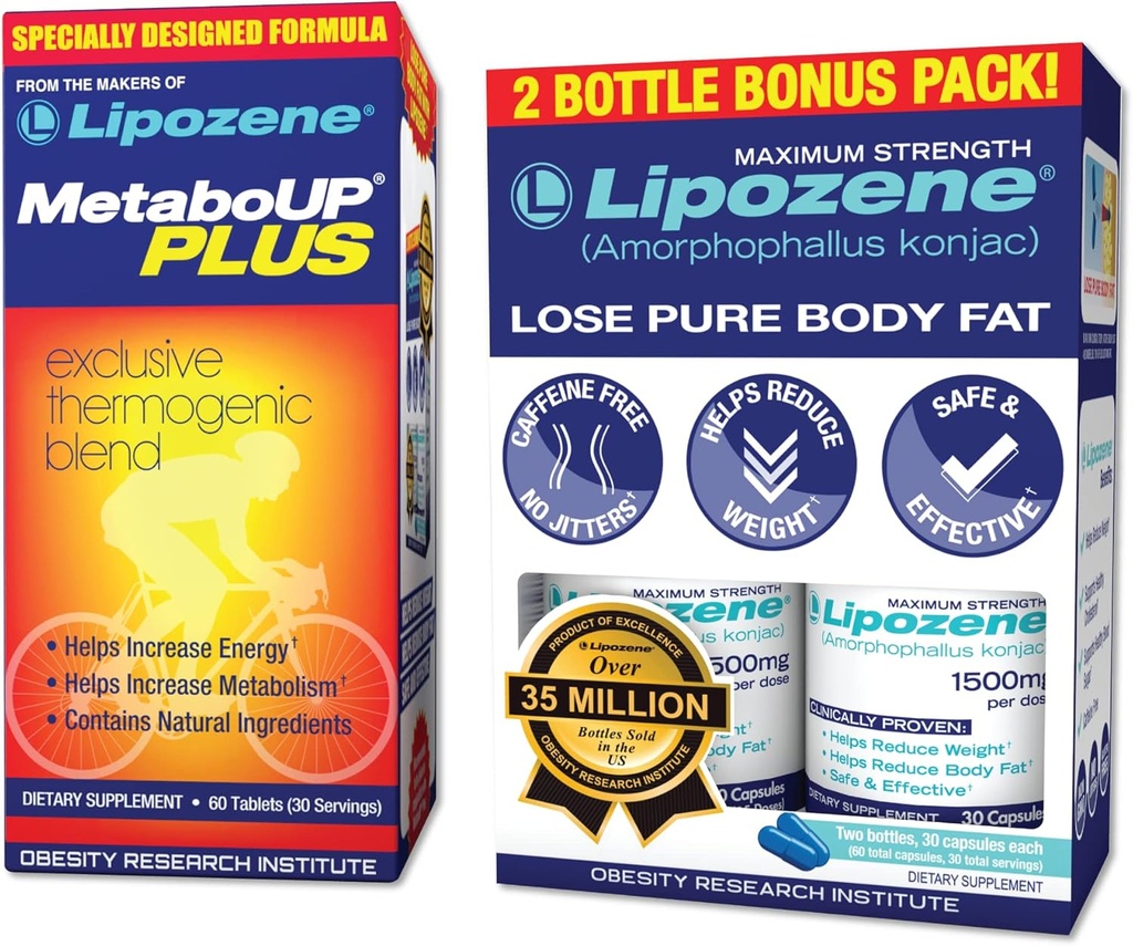 Lipozeneの減量の丸薬の二重パックおよびMetaboUpプラスThermogenic補足-食欲抑制剤