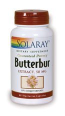 SOLARAY バターバー ルート エキス 50mg | 健康な血管の滑らかな筋肉、血の流れ、呼吸機能および泌尿器系の健康のためのサポート | 60ct