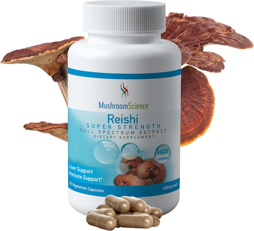 きのこの科学 Reishi のきのこのカプセル、極度の強さのフル スペクトラムのエキス、大人のための自然なきのこの補足、熱湯はきのこの、健康サポート、ベジタリアン、400MG、90 CT を抽出しました