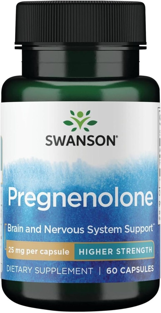 スワンソンの高い効力のPregnenolone 25のミリグラム60のカプセル