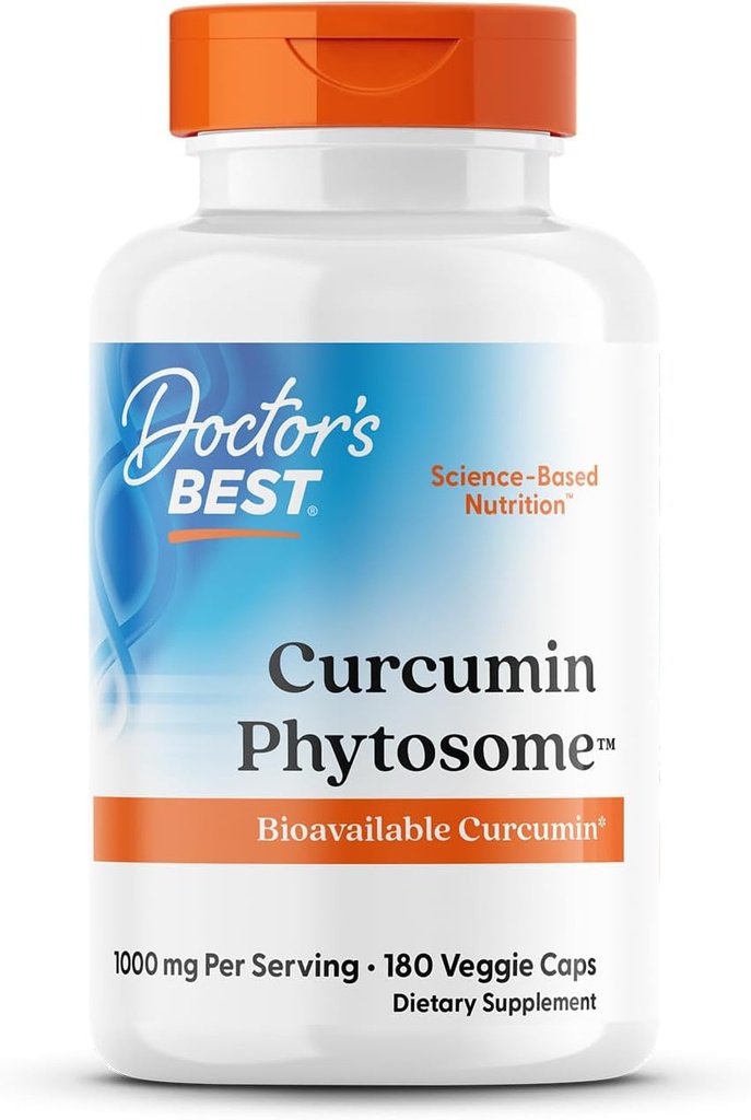 医師 ベスト クルクミン Phytosome、Bioavailable Curcumin、非GMO、グルテンフリー、大豆フリー、ビーガン、1000mg、180 Veggieキャップ