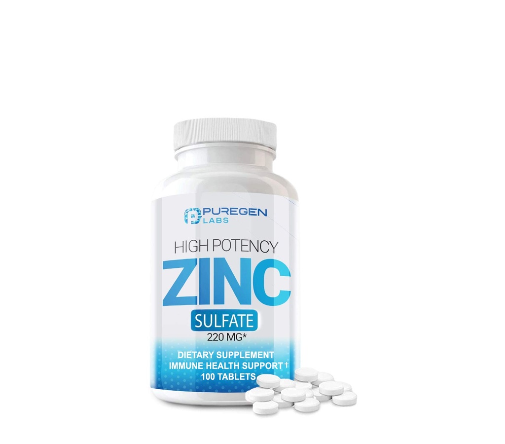 亜鉛220mg [高い効力]の補足–免疫サポート システム100のタブレットのための亜鉛硫酸塩