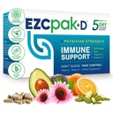 Echinacea、ビタミンC、亜鉛及びビタミンDが付いているEZCのパック5日の免疫システム ブースター-大人のための先を細くされた免疫サポート補足-サポート免除、容易な旅行サイズの補足のパック
