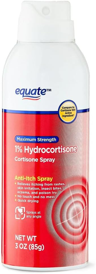 最大強度1%ハイドロコルチゾン、アロエ、連続スプレー、エクエート、Cortisone-10クイックショットと比較して