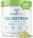 WONDERCOW Colostrumは腸の健康、免疫サポート、筋肉の回復及び健康のための粉を補います | 自然なIgGの純粋な全ボワインColostrumのスーパーフード、Matcha、60のサービング