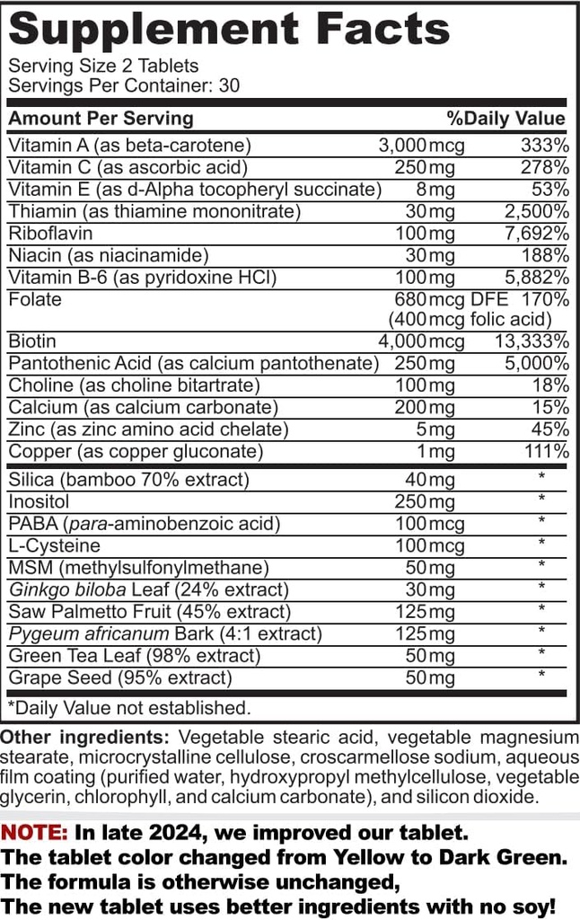 DasGro の毛の成長の方式、自然な DHT のブロッカー、停止毛損失、薄くなること、結合は人及び女性、30 日の供給の毛の再生を促進します