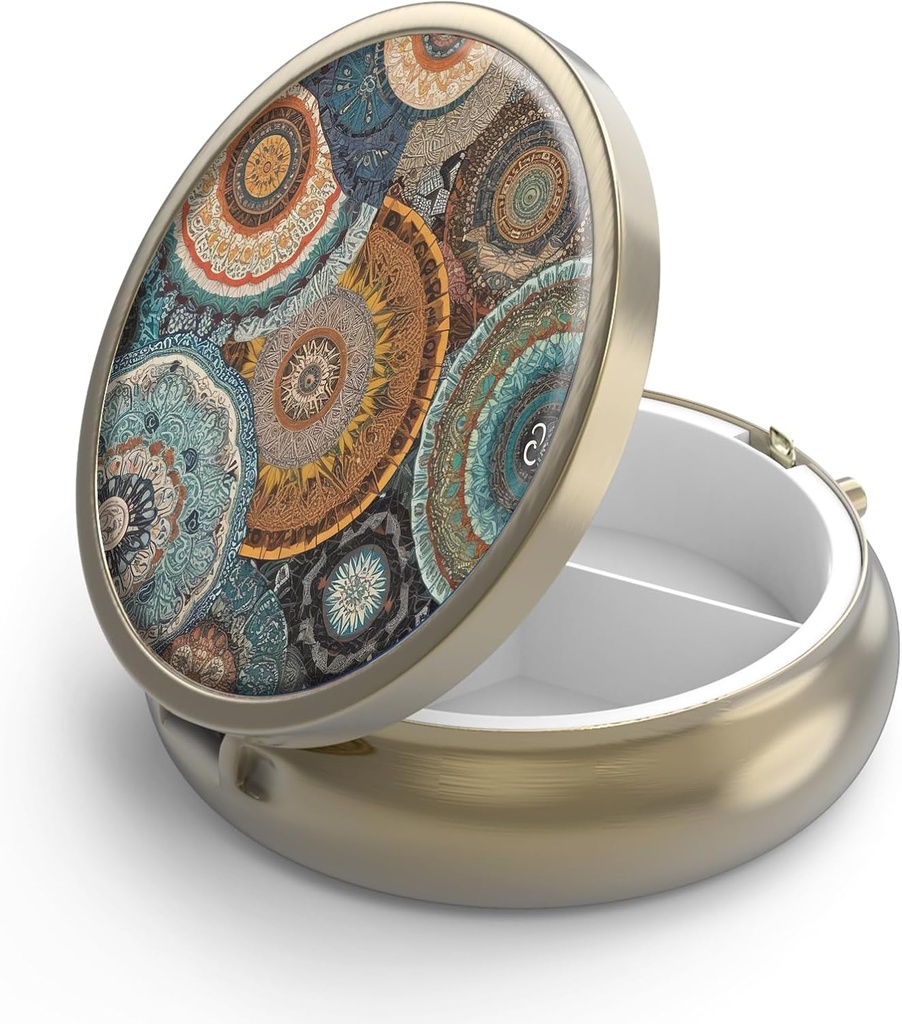 丸薬箱3のコンパートメントの小さい丸薬の箱、ポケットのために携帯用かPurseの丸薬のオルガナイザーの丸薬のホールダーはビタミン、薬、魚油および補足を(青によって割れた大理石)握ります