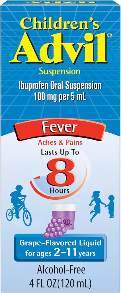 子供のAdvilの痛みのRelieverおよびFeverの減力剤、子供のIbuprofenの液体の痛みの軽減の薬、ブドウ - 4 Fl Oz