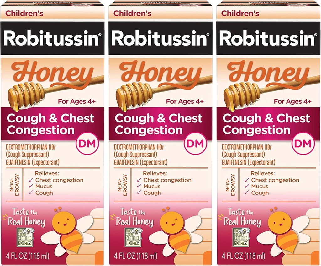 Robitussinの子供の蜂蜜の咳及び箱の混雑DM