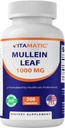 サービングごとのVitamatic Mulleinの葉1000mg -サポート健康な呼吸器、Bronchial及び免疫機能- 200のカプセル